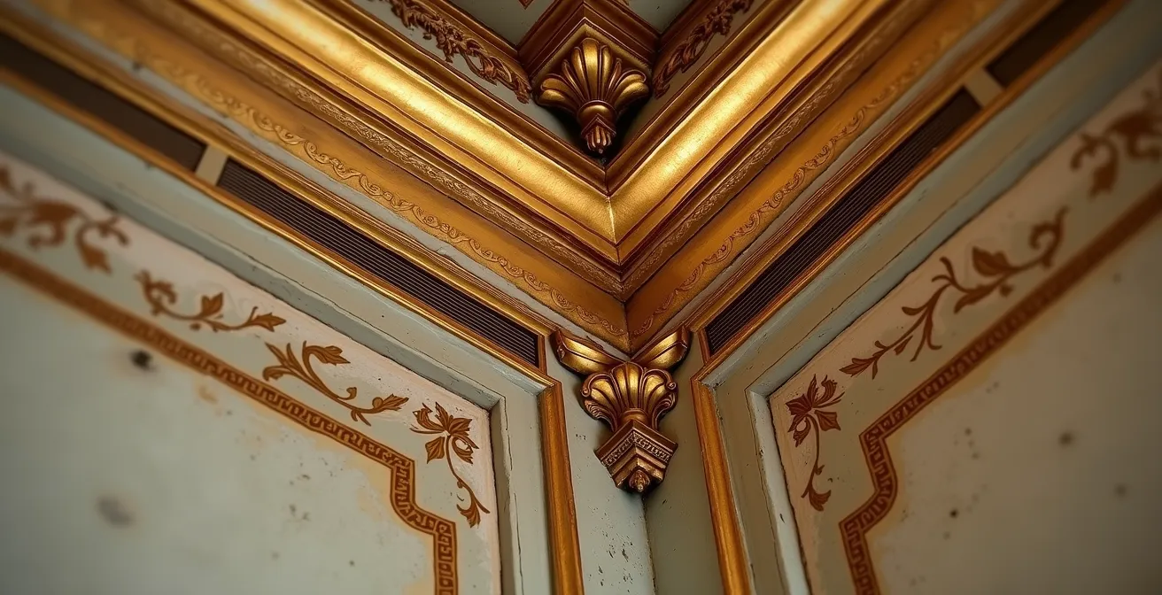 Sistema di climatizzazione invisibile integrato in cornici decorative di un palazzo storico