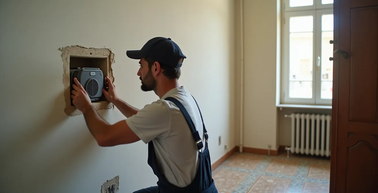 Installazione di unità VMC puntuale su parete interna senza lavori invasivi