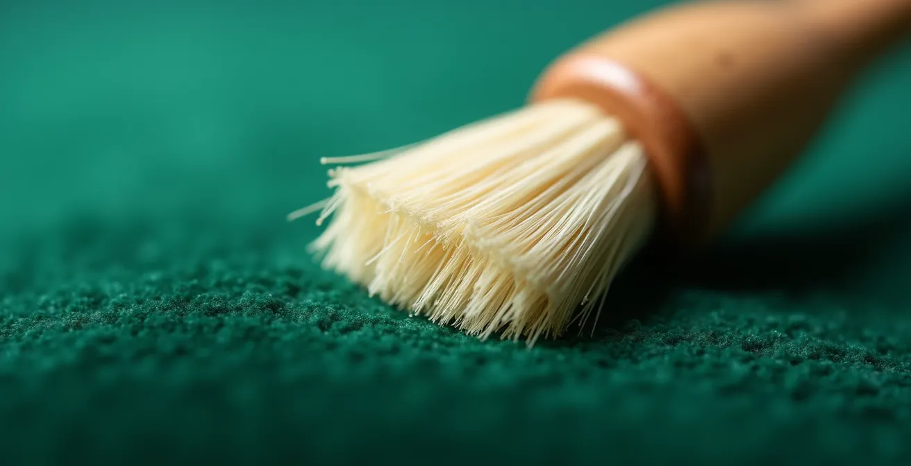 Spazzola con setole naturali morbide che ravviva il pelo del velluto